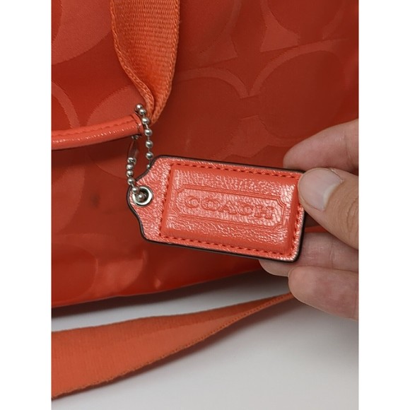 COACH Signature C Convertible‎ Nylon Diaper Bag Baby Tote M1361-F77577 Coral VTG - Picture 5 of 16